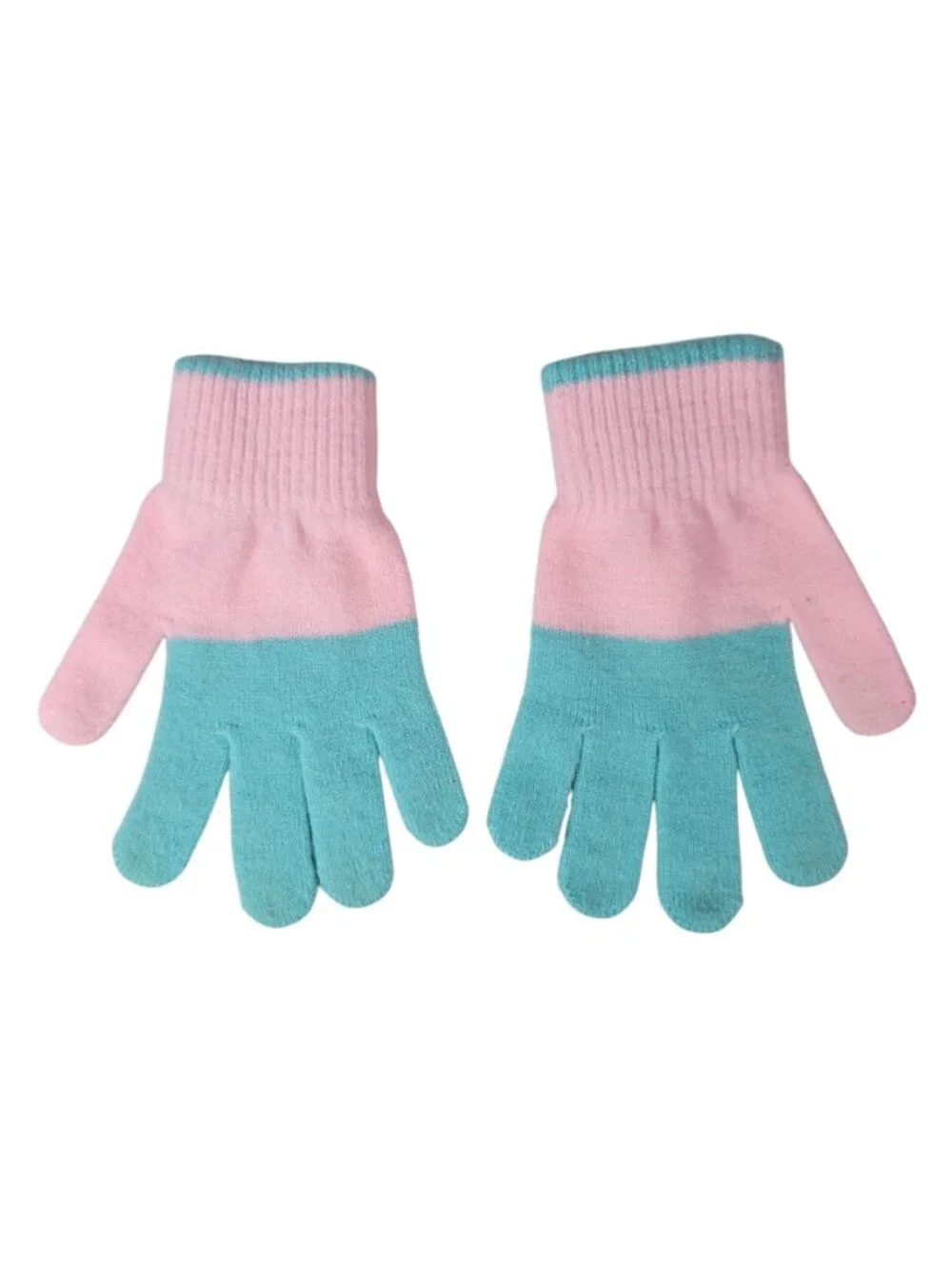 Girl Scouts Scarf And Gloves Set Pink Green Large XL Knit Embroid Logo 50